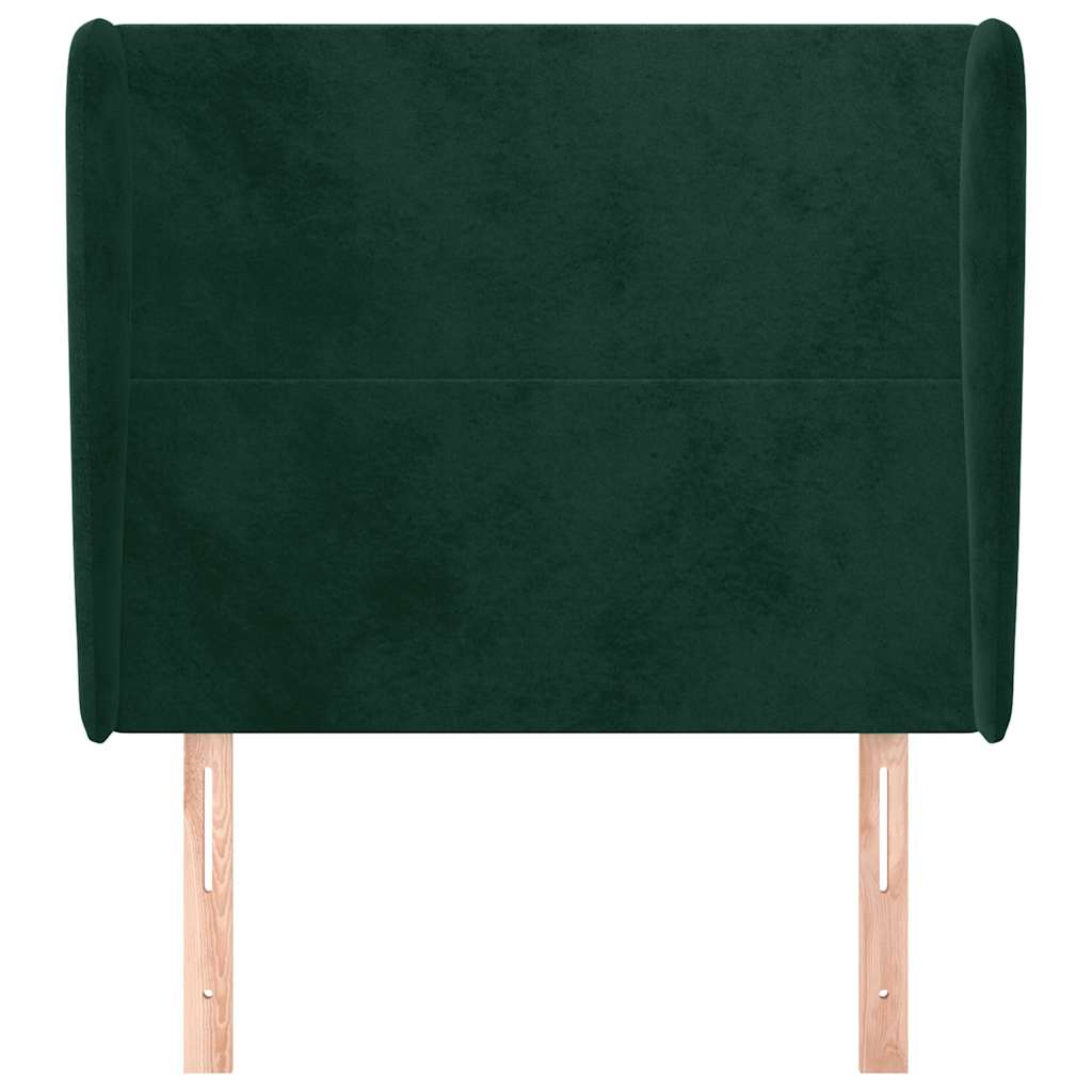 Testiera ad Orecchio Verde Scuro 103x23x118/128cm in Velluto