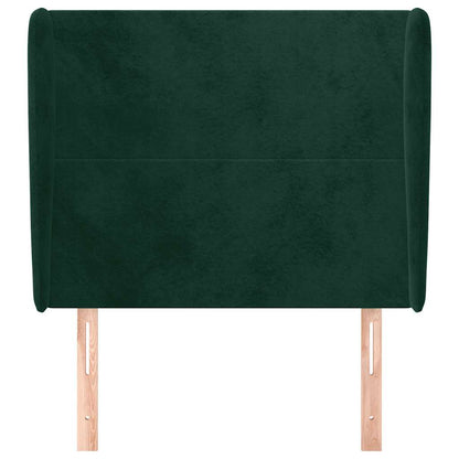 Testiera ad Orecchio Verde Scuro 103x23x118/128cm in Velluto