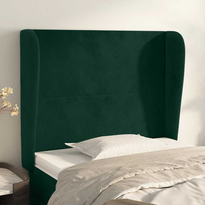 Testiera ad Orecchio Verde Scuro 103x23x118/128cm in Velluto