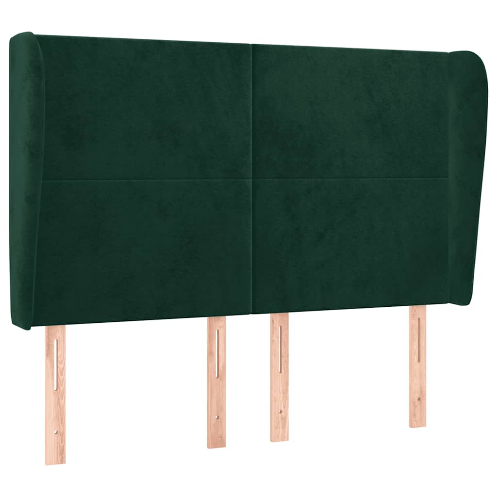 Testiera ad Orecchio Verde Scuro 147x23x118/128cm in Velluto
