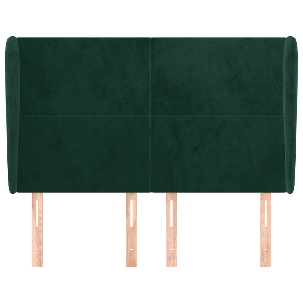 Testiera ad Orecchio Verde Scuro 147x23x118/128cm in Velluto