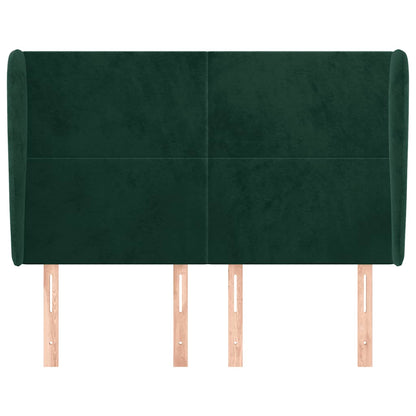 Testiera ad Orecchio Verde Scuro 147x23x118/128cm in Velluto