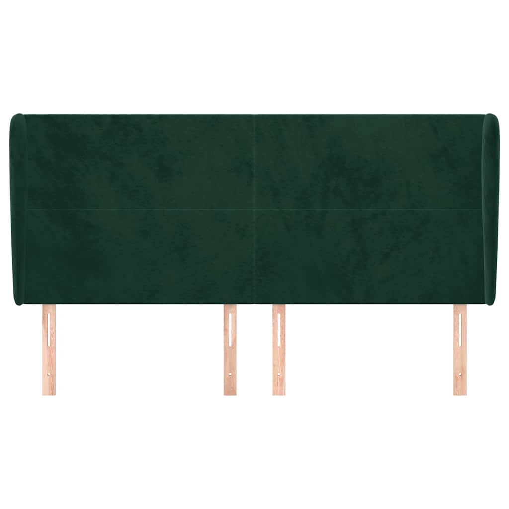 Testiera ad Orecchio Verde Scuro 163x23x118/128cm in Velluto