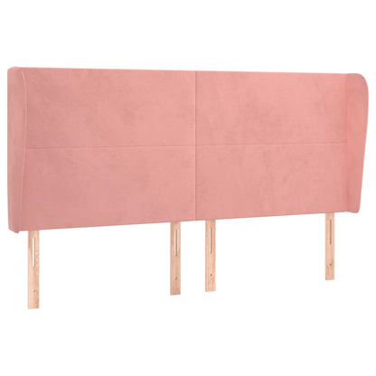 Testiera ad Orecchio Rosa 163x23x118/128 cm in Velluto