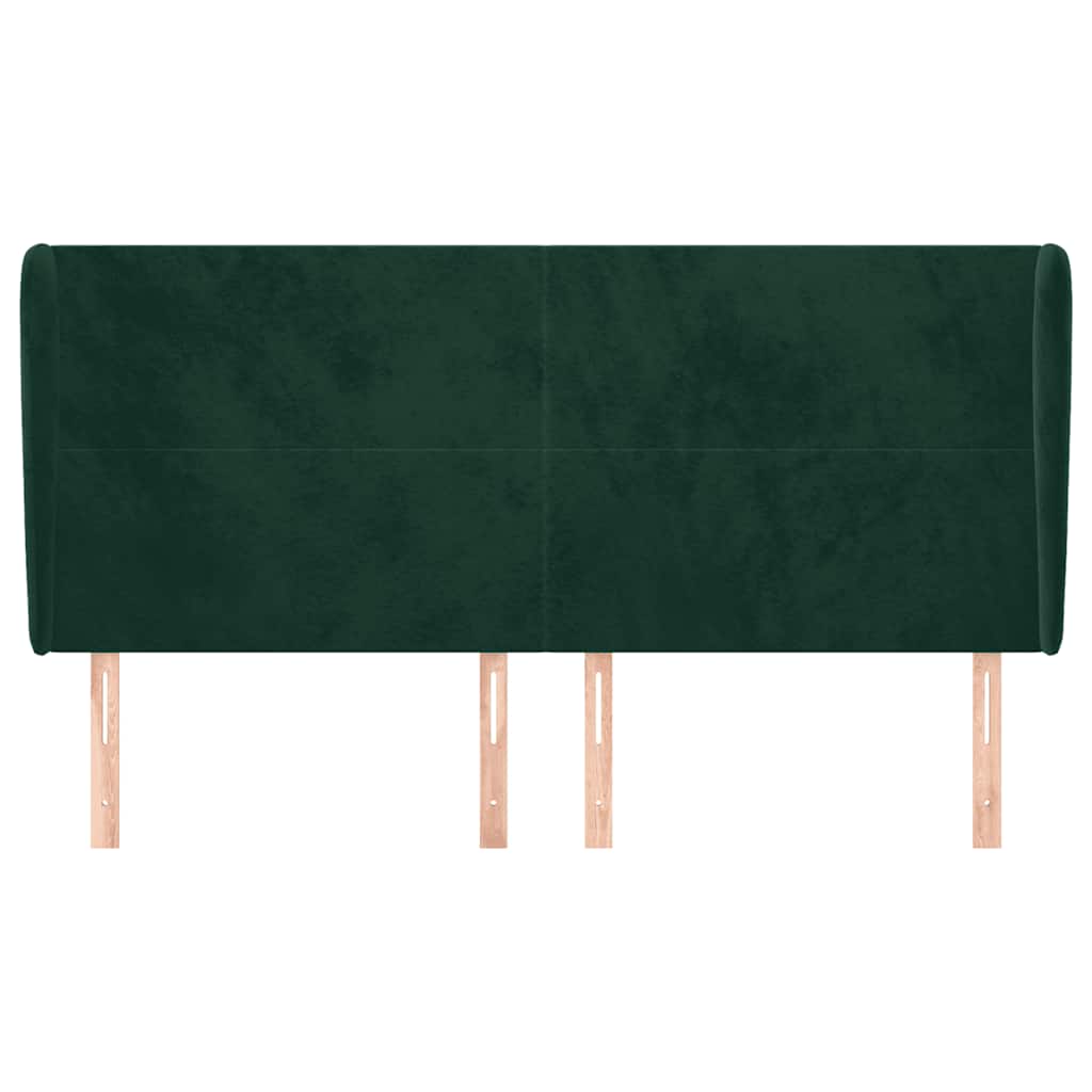 Testiera ad Orecchio Verde Scuro 183x23x118/128cm in Velluto