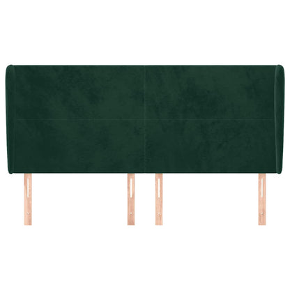 Testiera ad Orecchio Verde Scuro 183x23x118/128cm in Velluto