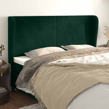 Testiera ad Orecchio Verde Scuro 183x23x118/128cm in Velluto
