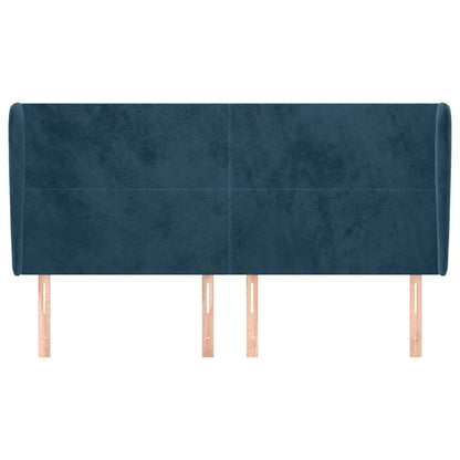Testiera ad Orecchio Blu Scuro 183x23x118/128 cm in Velluto