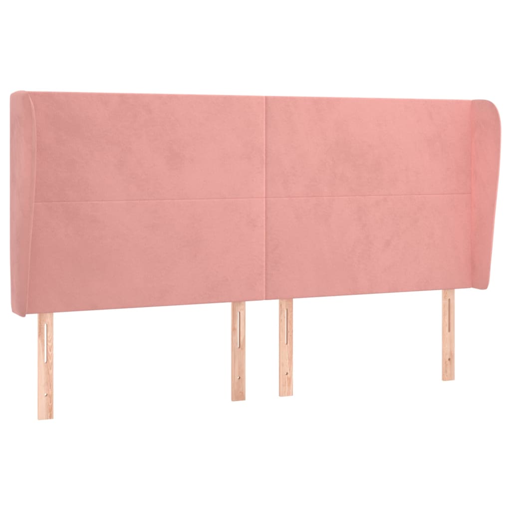 Testiera ad Orecchio Rosa 183x23x118/128 cm in Velluto