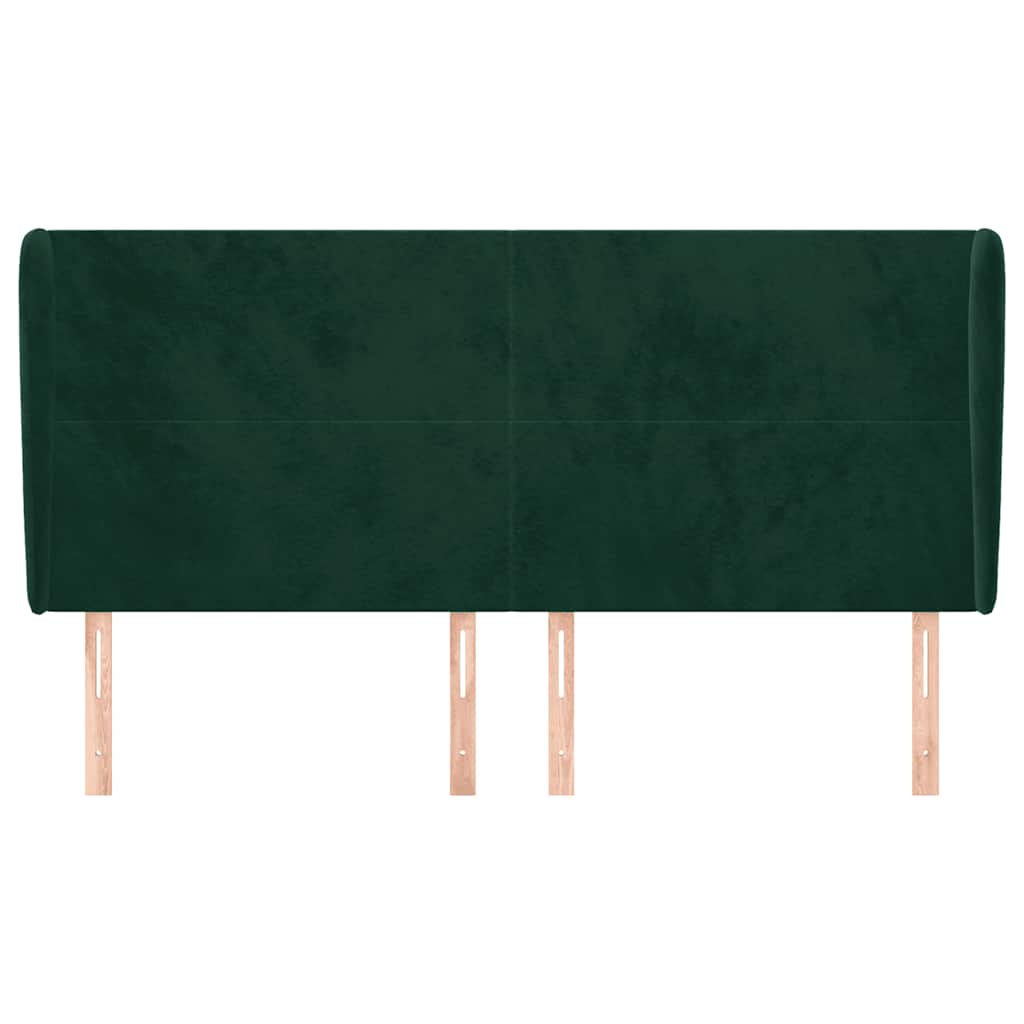 Testiera ad Orecchio Verde Scuro 203x23x118/128cm in Velluto