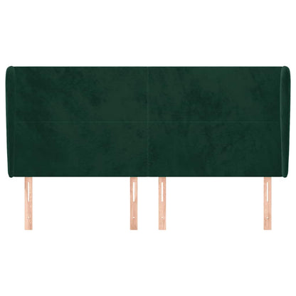 Testiera ad Orecchio Verde Scuro 203x23x118/128cm in Velluto