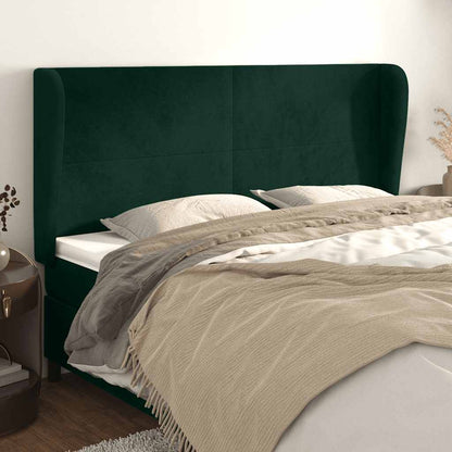 Testiera ad Orecchio Verde Scuro 203x23x118/128cm in Velluto
