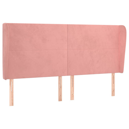 Testiera ad Orecchio Rosa 203x23x118/128 cm in Velluto