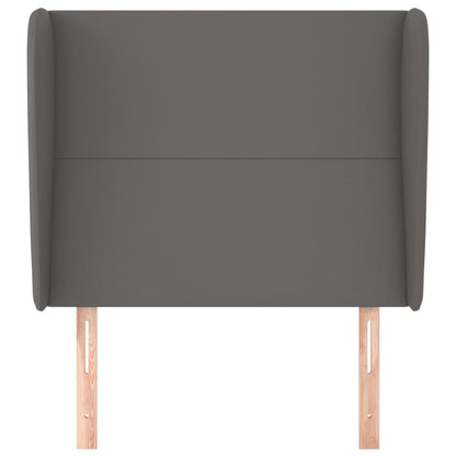 Testiera ad Orecchio Grigia 83x23x118/128 cm in Similpelle