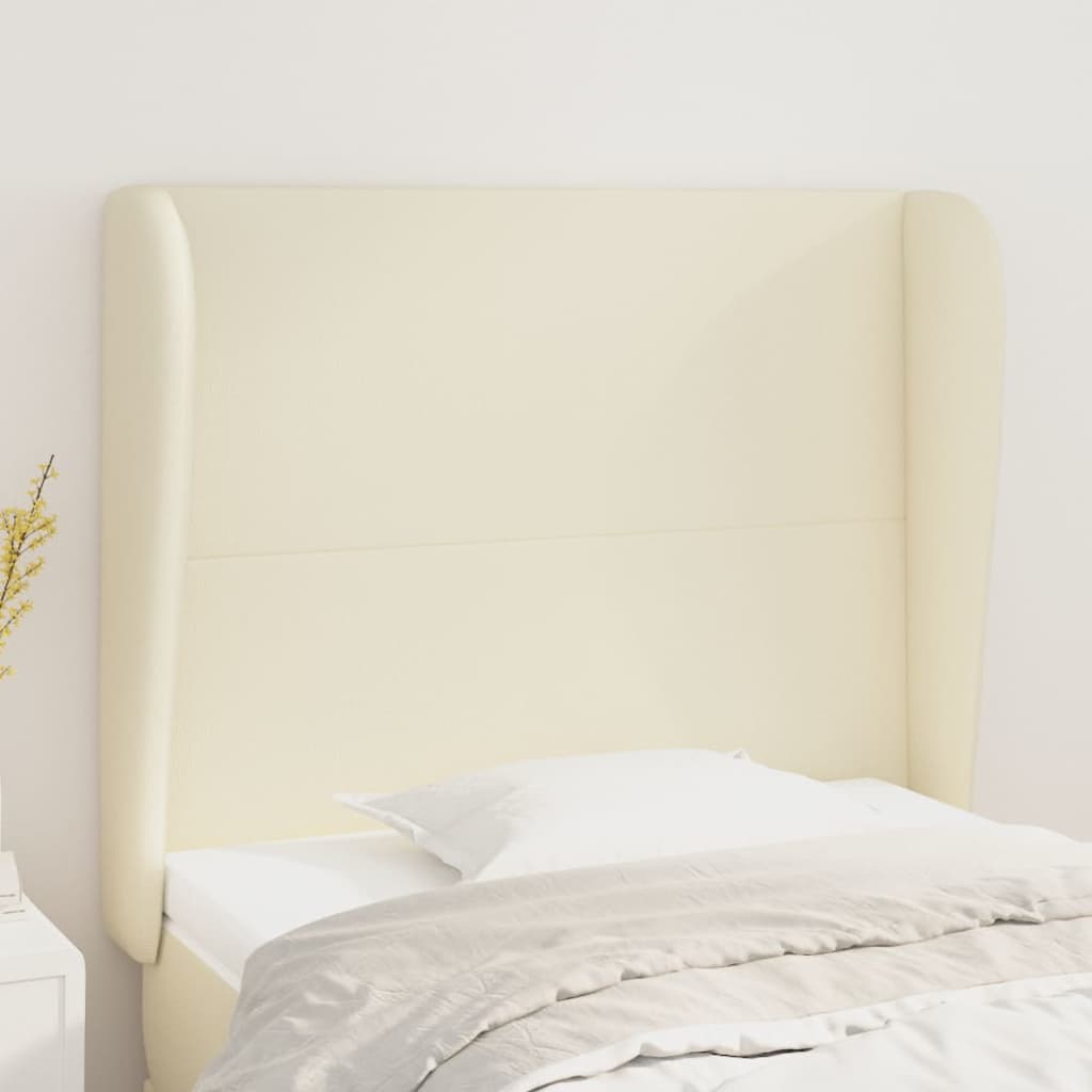 Testiera ad Orecchio Crema 103x23x118/128 cm in Similpelle