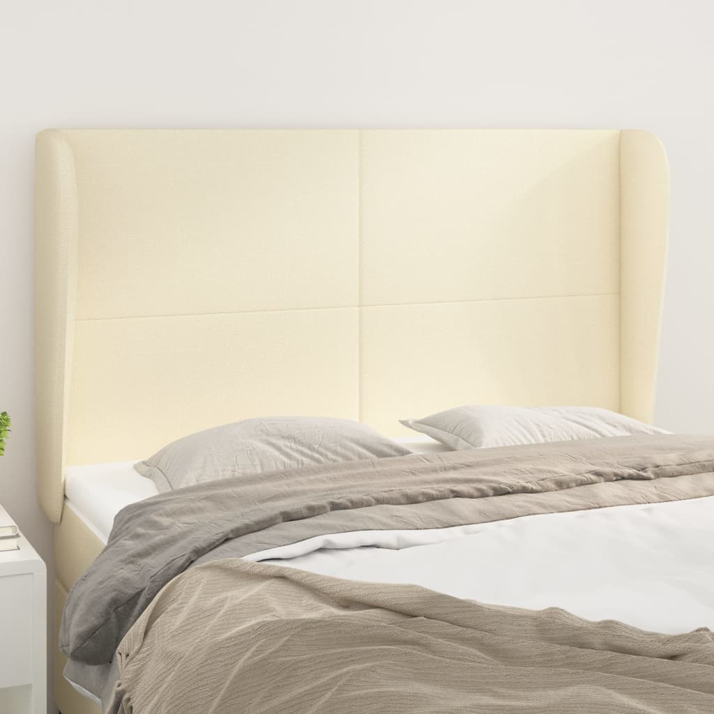 Testiera ad Orecchio Crema 147x23x118/128 cm in Similpelle