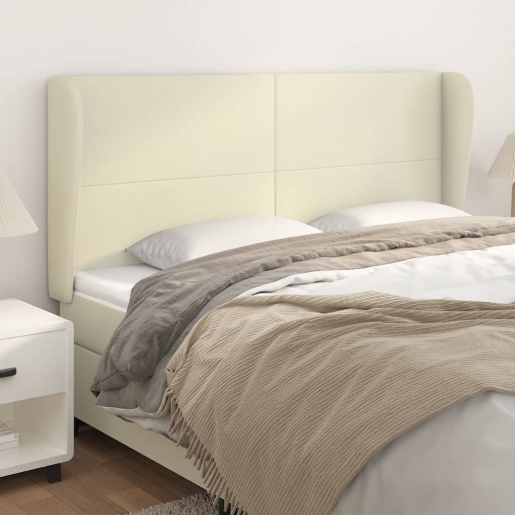 Testiera ad Orecchio Crema 183x23x118/128 cm in Similpelle