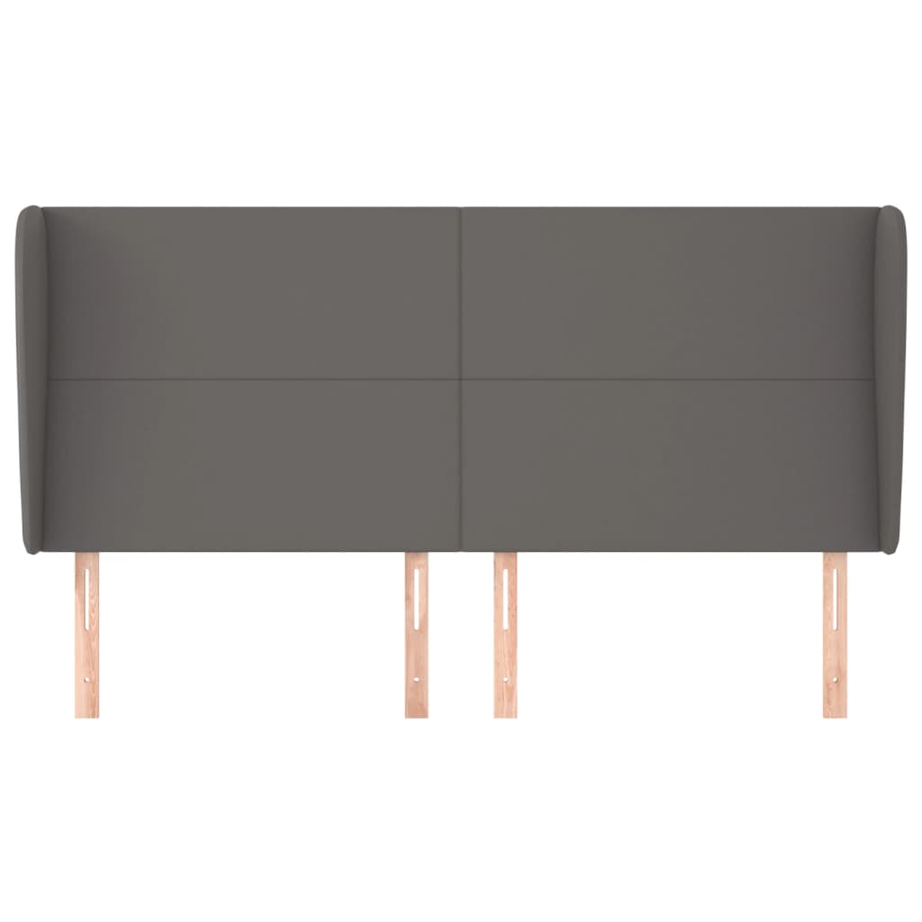 Testiera ad Orecchio Grigio 203x23x118/128cm in Similpelle