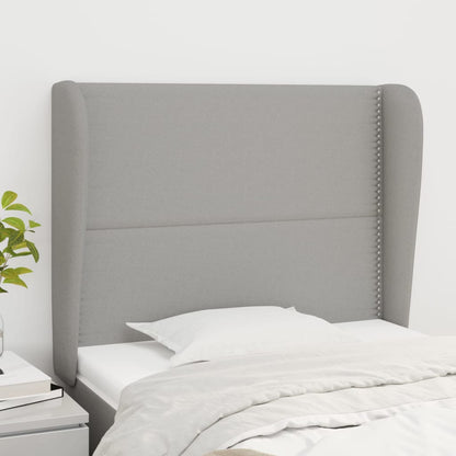 Testiera ad Orecchio Grigio Chiaro 83x23x118/128 cm in Tessuto