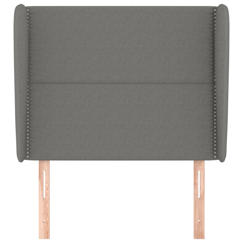 Testiera ad Orecchio Grigio Scuro 83x23x118/128 cm in Tessuto