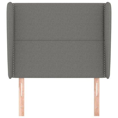 Testiera ad Orecchio Grigio Scuro 83x23x118/128 cm in Tessuto