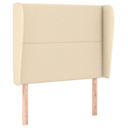 Testiera ad Orecchio Crema 83x23x118/128 cm in Tessuto