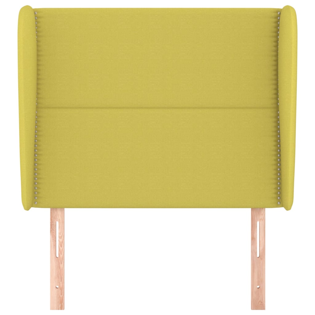 Testiera ad Orecchio Verde 83x23x118/128 cm in Tessuto