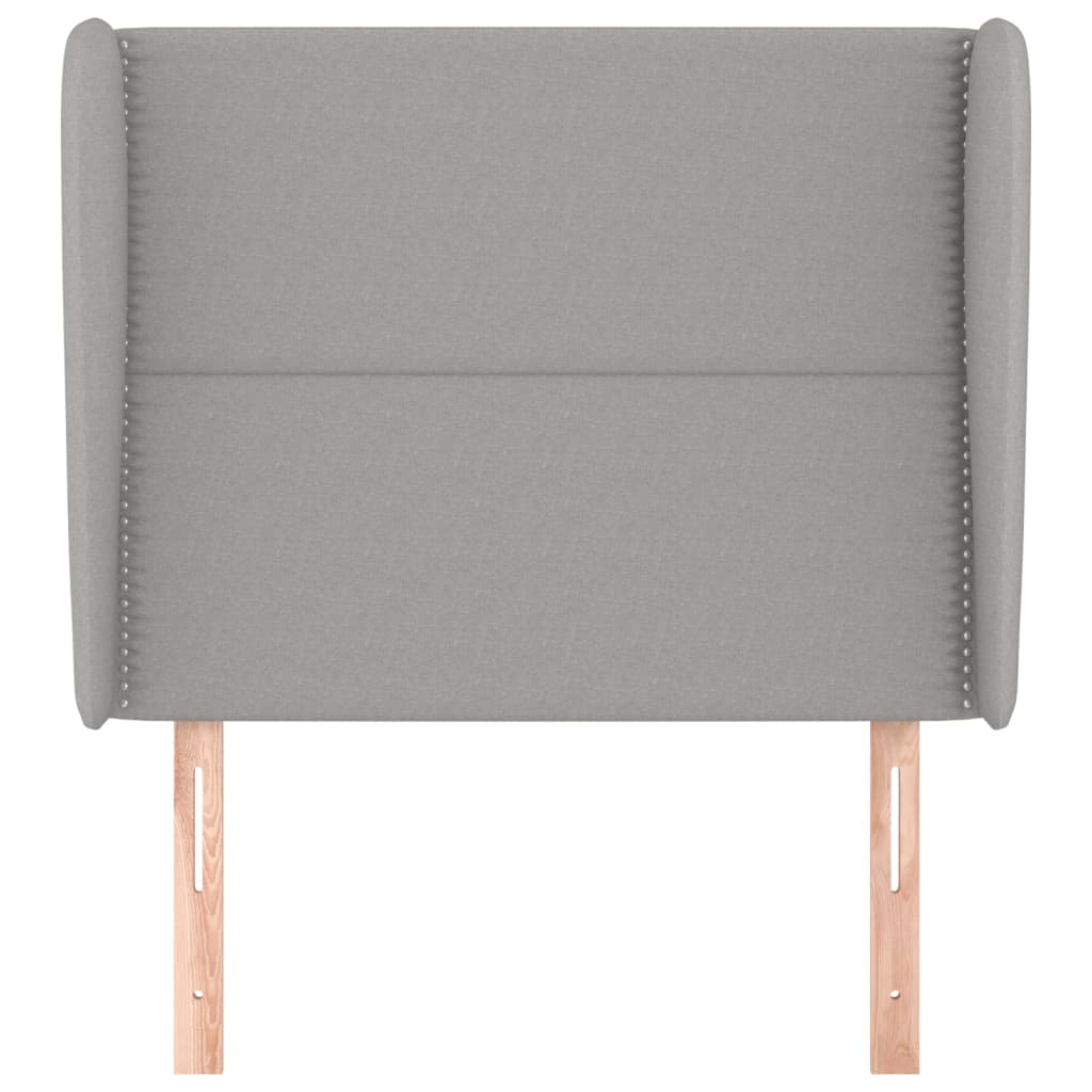 Testiera ad Orecchio Grigio Chiaro 93x23x118/128 cm in Tessuto