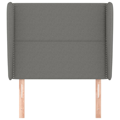 Testiera ad Orecchio Grigio Scuro 93x23x118/128 cm in Tessuto