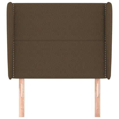 Testiera ad Orecchio Marrone Scuro 93x23x118/128 cm in Tessuto