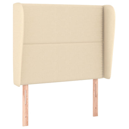 Testiera ad Orecchio Crema 93x23x118/128 cm in Tessuto