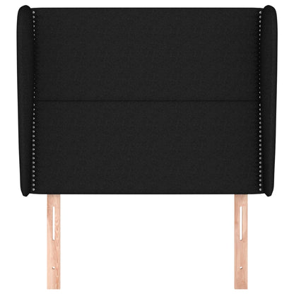Testiera ad Orecchio Nera 103x23x118/128 cm in Tessuto