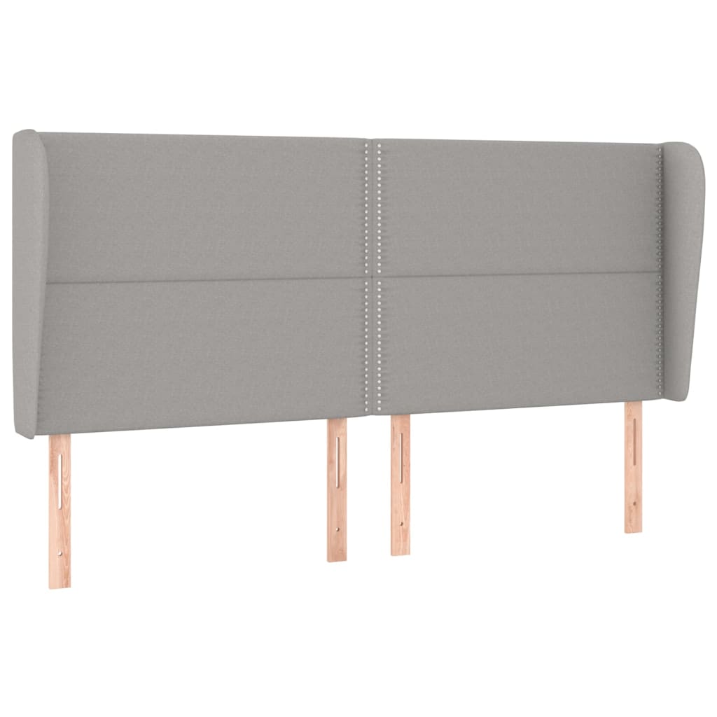 Testiera ad Orecchio Grigio Chiaro 163x23x118/128 cm in Tessuto