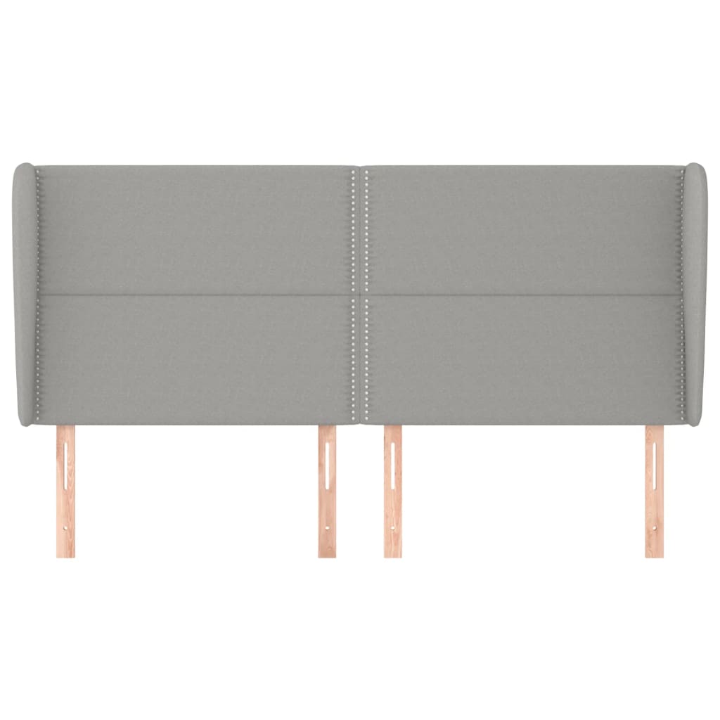 Testiera ad Orecchio Grigio Chiaro 163x23x118/128 cm in Tessuto