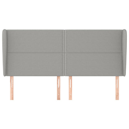 Testiera ad Orecchio Grigio Chiaro 163x23x118/128 cm in Tessuto