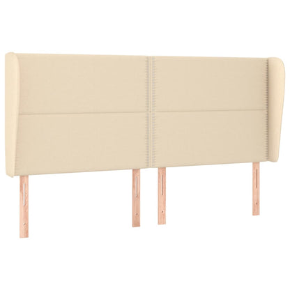 Testiera ad Orecchio Crema 163x23x118/128 cm in Tessuto