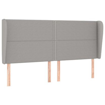 Testiera ad Orecchio Grigio Chiaro 183x23x118/128 cm in Tessuto