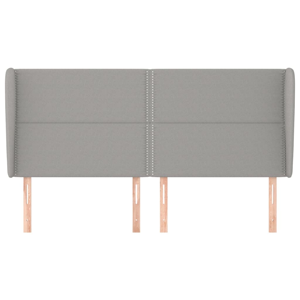 Testiera ad Orecchio Grigio Chiaro 203x23x118/128 cm in Tessuto