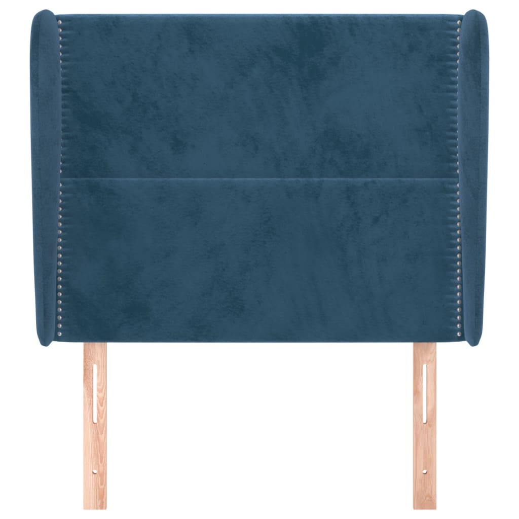 Testiera ad Orecchio Blu Scuro 83x23x118/128 cm in Velluto