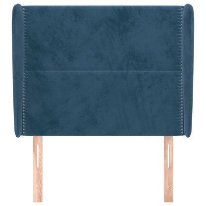 Testiera ad Orecchio Blu Scuro 83x23x118/128 cm in Velluto