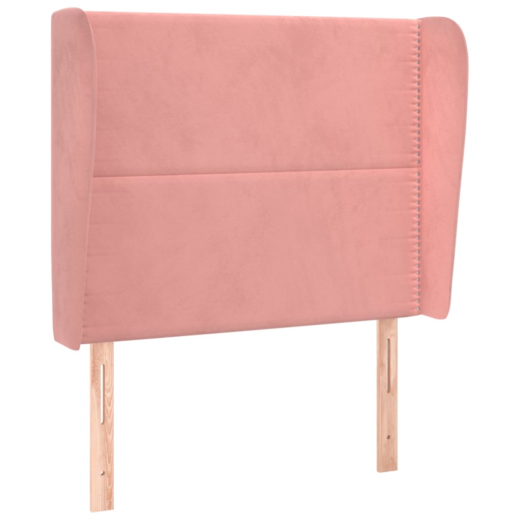 Testiera ad Orecchio Rosa 83x23x118/128 cm in Velluto