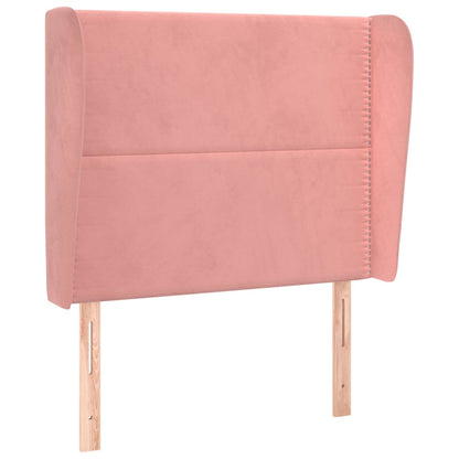 Testiera ad Orecchio Rosa 83x23x118/128 cm in Velluto