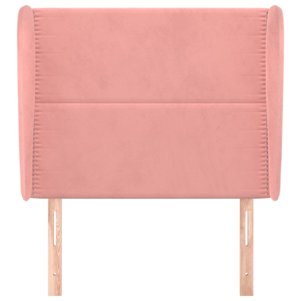 Testiera ad Orecchio Rosa 83x23x118/128 cm in Velluto