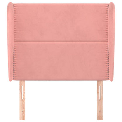 Testiera ad Orecchio Rosa 83x23x118/128 cm in Velluto