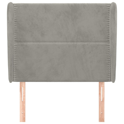 Testiera ad Orecchio Grigio Chiaro 93x23x118/128 cm in Velluto