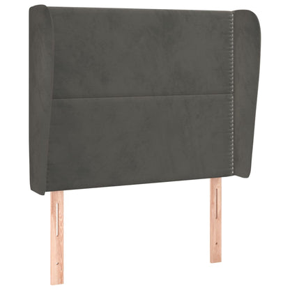 Testiera ad Orecchio Grigio Scuro 93x23x118/128 cm in Velluto