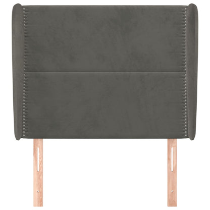 Testiera ad Orecchio Grigio Scuro 93x23x118/128 cm in Velluto