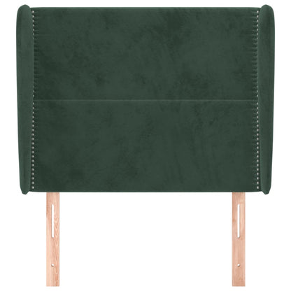 Testiera ad Orecchio Verde Scuro 93x23x118/128 cm in Velluto