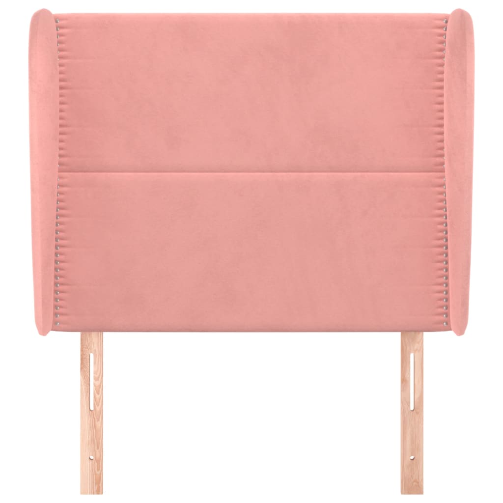 Testiera ad Orecchio Rosa 93x23x118/128 cm in Velluto