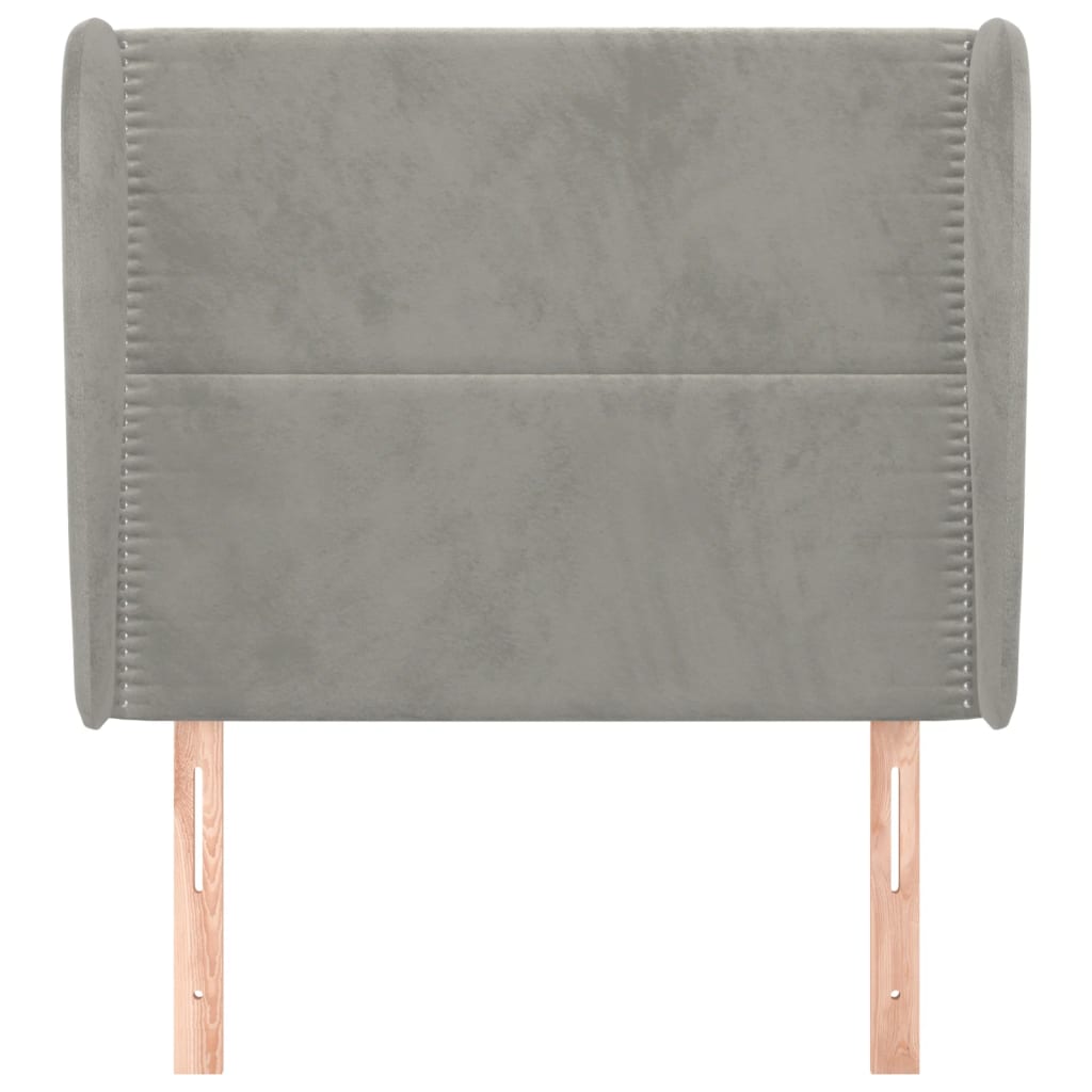 Testiera ad Orecchio Grigio Chiaro 103x23x118/128 cm in Velluto
